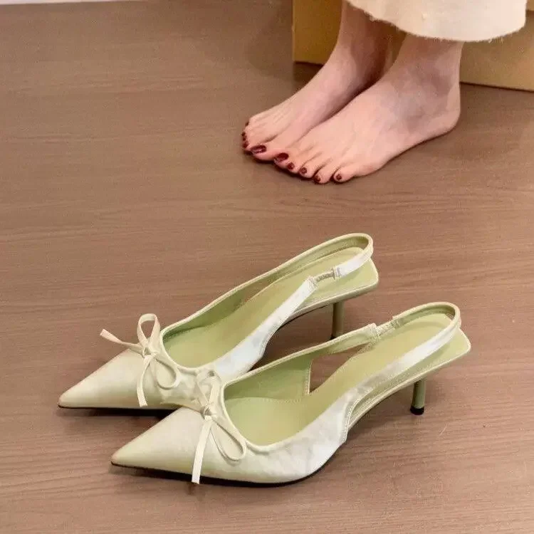 2026 Neue Slip-on High Heel Damen Sandalen Mode Schmetterlingsknoten Slingback Pumps Stripper Party Damensandalen – Detail 2