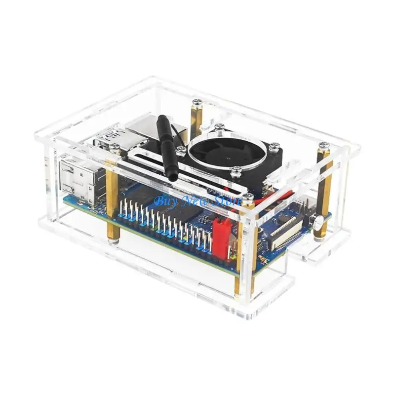 20ce Acryl -Gehäusebox für Orangepi 3b transparente Gehäuseabdeckung Kühlkühlung