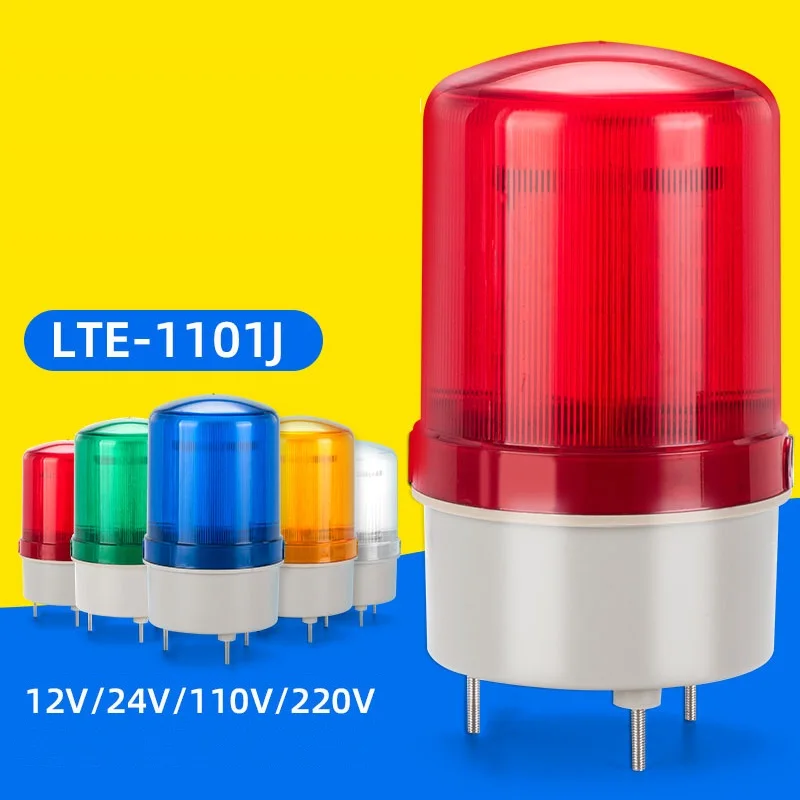 

LTE-1101 Rotary Warning Light LED Hazard Alarm Flashing Lamps 12V 24V 110V 220V Red Green Blue White Yellow No Buzzer