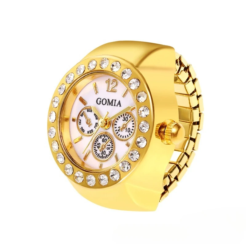 Dreiäugige Kristalle Ringe Uhr Damen Elegante Persönlichkeit High-end-Sinn Mode Ring Charme Schmuck Weihnachtsgeschenk – Detail 6