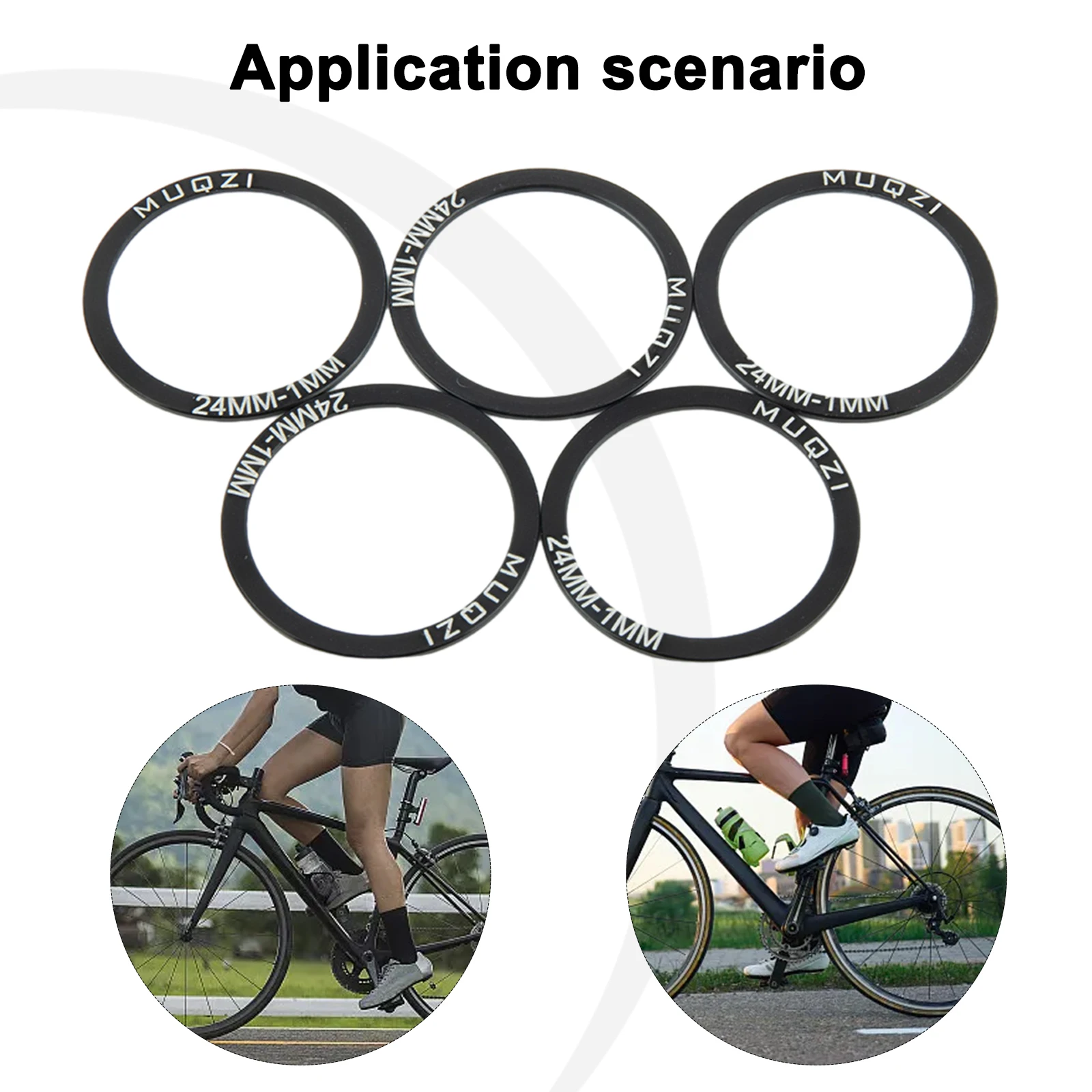 Bike Bicycle Bottom Bracket Crankset Washer Set 5pcs Aluminum Alloy 24/29/30mm Compatible with BB86/91/92/BB30