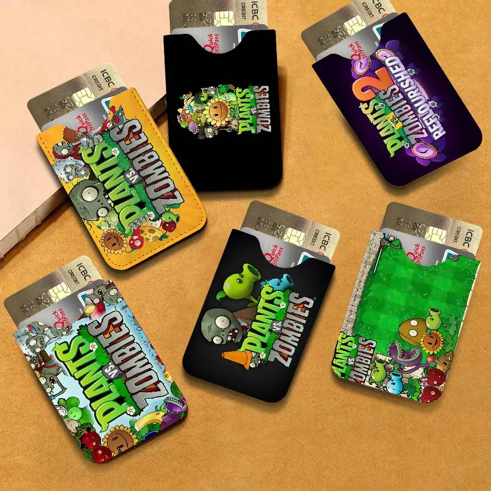 Classic Game P-Plants Vs Z-Zombies New Leather Card Small Retro Cowhide Coin Purse Men/Women Luxury Card Holder