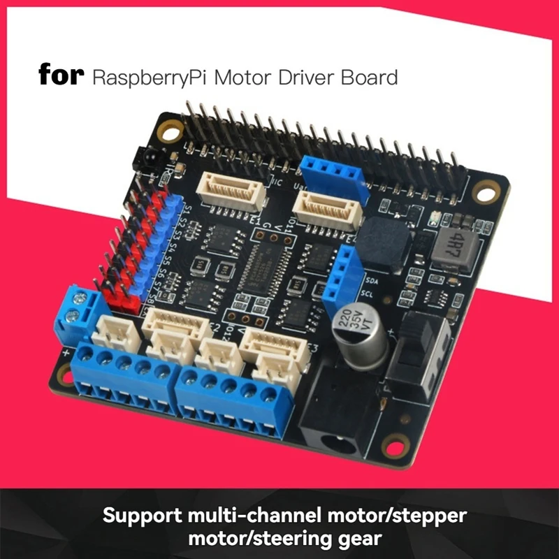 Placa controladora de Motor Robot para niveles de voltaje de 3,3 V/5V adecuada para placa controladora de Motor Raspberry Pi para múltiples motores