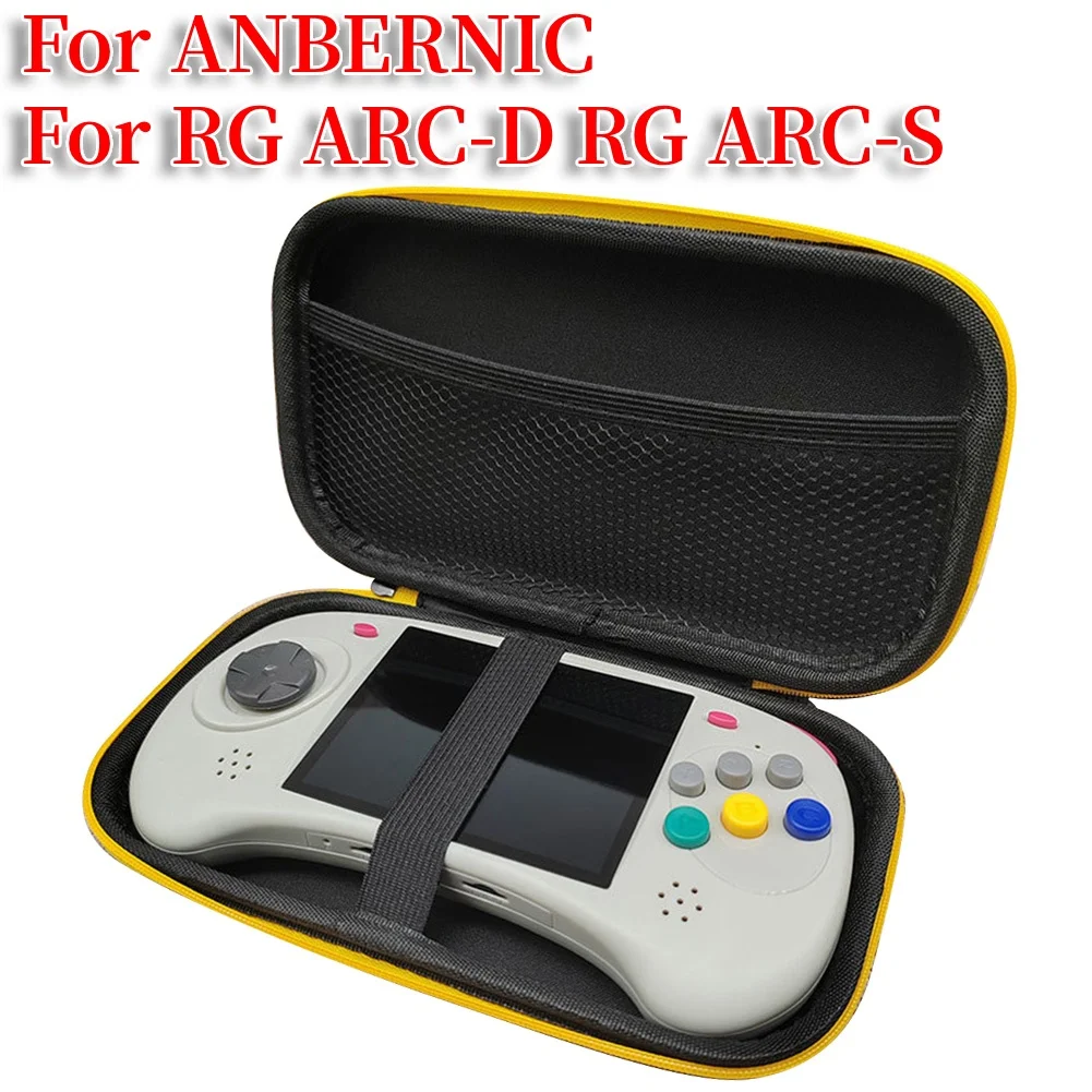 Hard Carrying Case Shockproof Hard Shell Case Handheld Game Console Storage Bag with Mesh Pocket for ANBERNIC RG ARC-D RG ARC-S