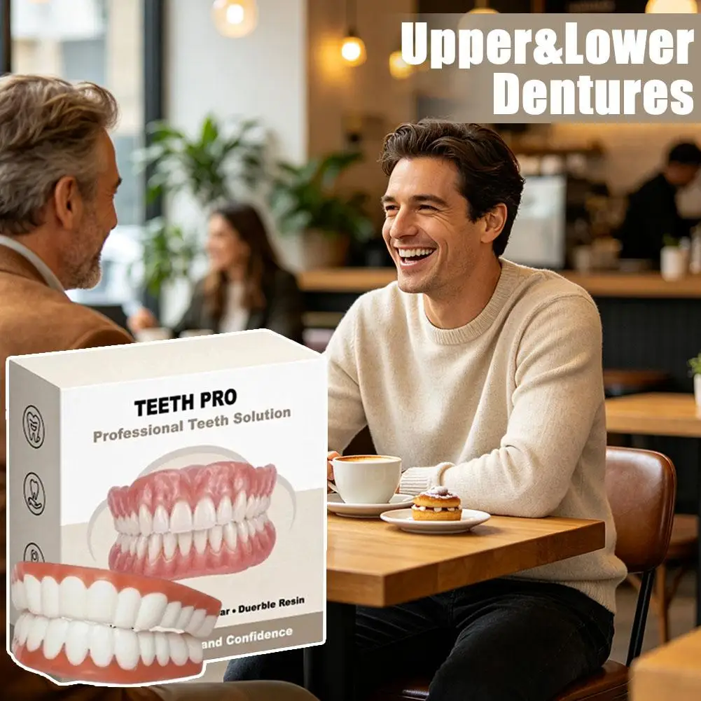 nstant Smile Cosmetic Temporary Denture Set Moldable TPE Full Upper Lower Veneers For Missing Broken Gapped Teeth Beauty Decor