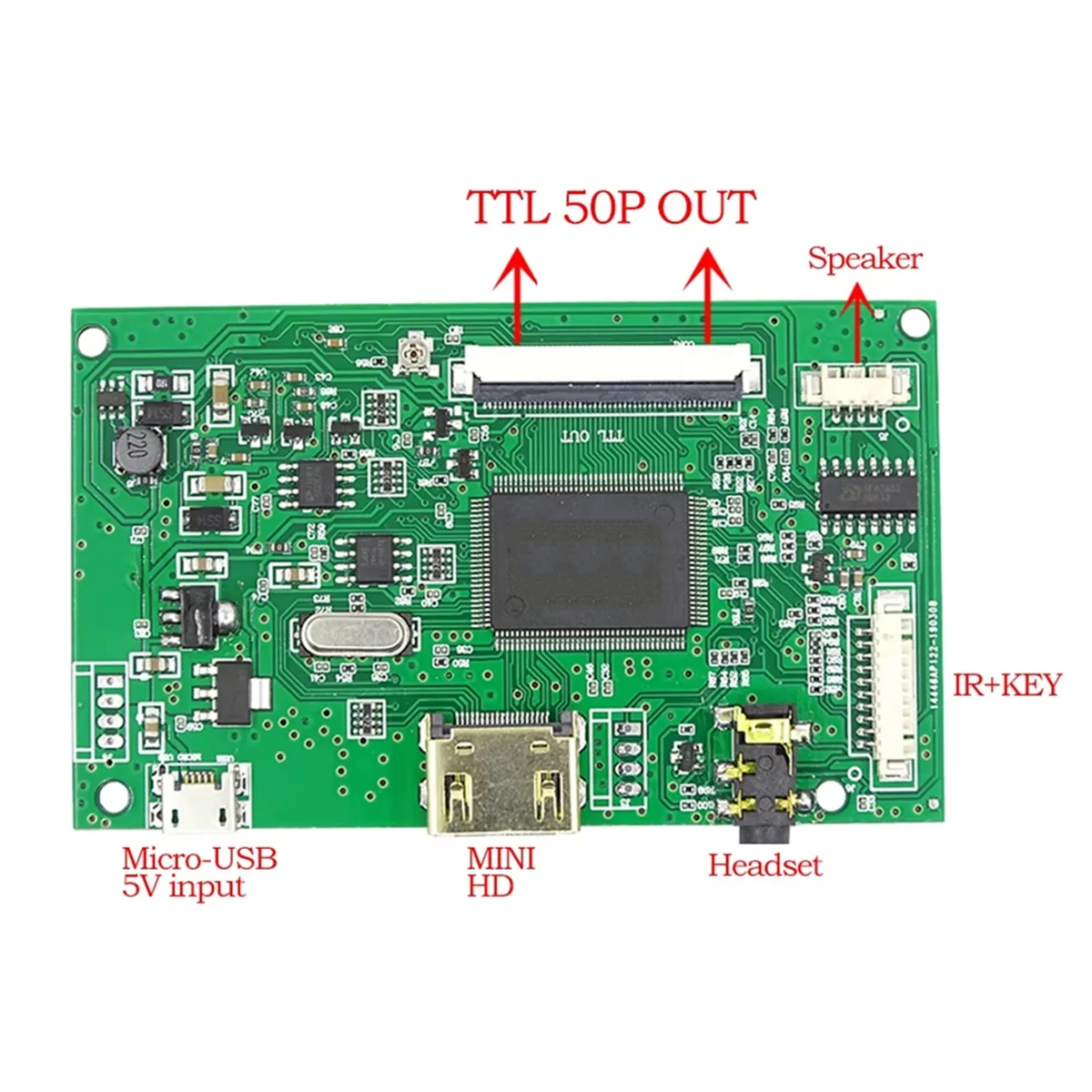 A20M Driver Board LCD Screen Controller -Compatible for 800x480 TTL 50Pin Innolux AT070TN90 AT090TN10 AT070TN93 AT080TN52