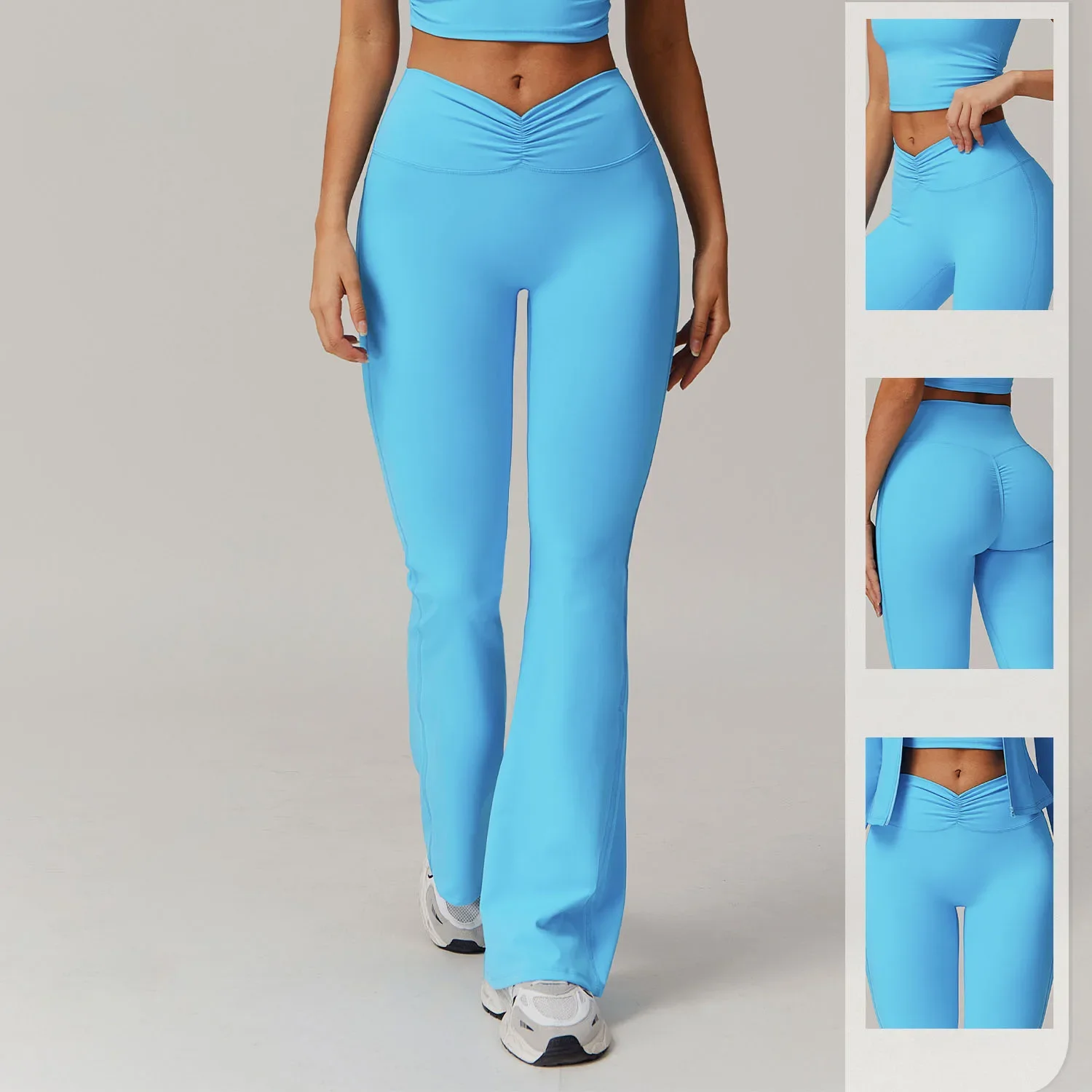 High Waisted Hip Lifting Yoga Pants Women Gym Exercise Flared Pants Running Fitness Leggings Casual Quick Dry Skinny Sweatpants