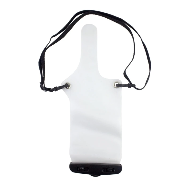 Rádio à prova d'água, branco transparente, portátil, bolsa à prova d'água para walkietalkie, suporte capa com cordões