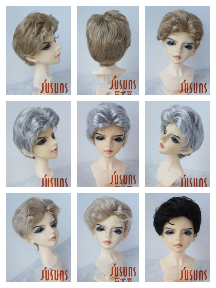 2026 Cool Fashion Short BJD Wigs Boyish YOSD MSD SD Doll Wig Size 6-7inch 8-9inch 9-10inch Hair Top Doll Accessories