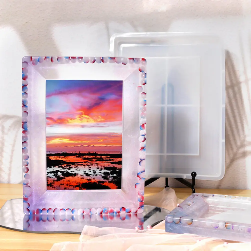 

Форма для фоторамки из силикона DIY, креативная форма для литья из смолы, для изготовления поделок, материалы для эпоксидных фоторамок, материалы для рукоделия DIY