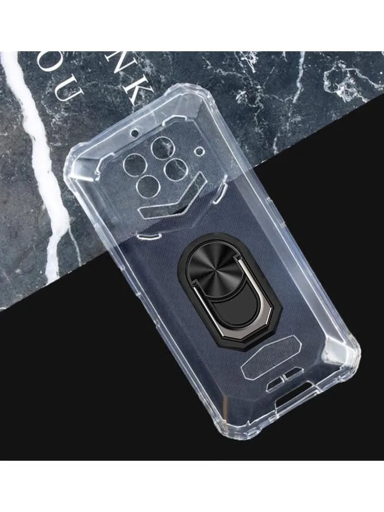 Etui na telefon z magnesem Oukitel WP15 odporne na wstrząsy miękkie TPU pokrywa silikonowa do Oukitel WP15 WP15S etui z uchwyt pierścieniowy — zdjęcie 2