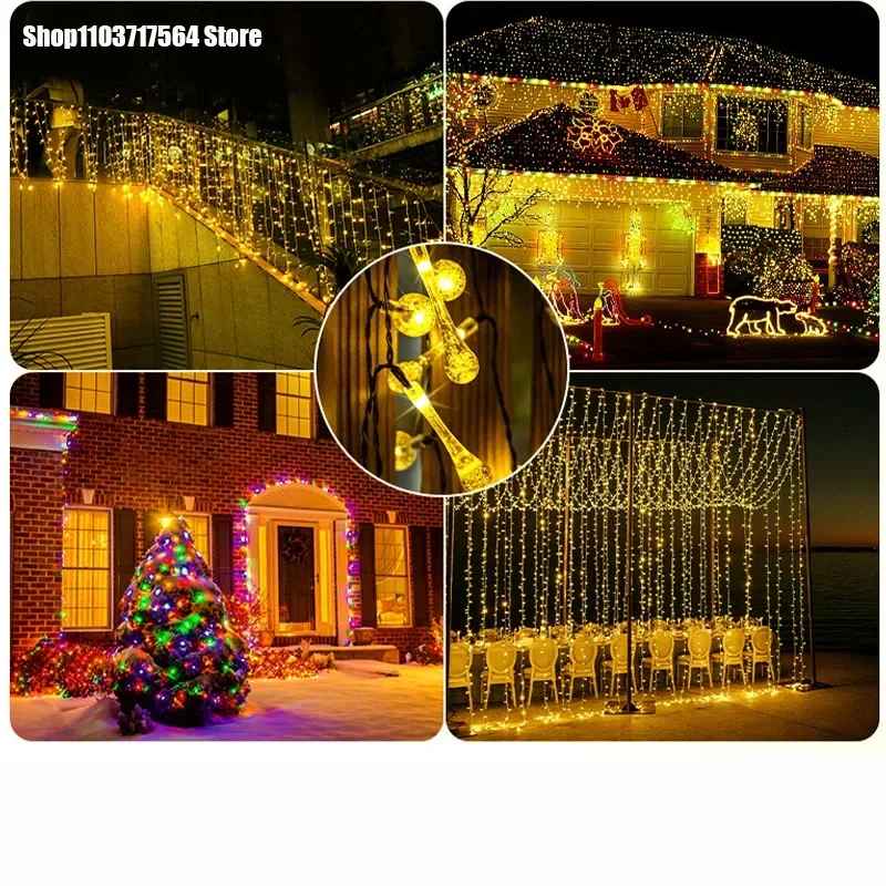 LED Solar camping lights String bubble ball star lights Outdoor string lights Full of star camping tent atmosphere lights