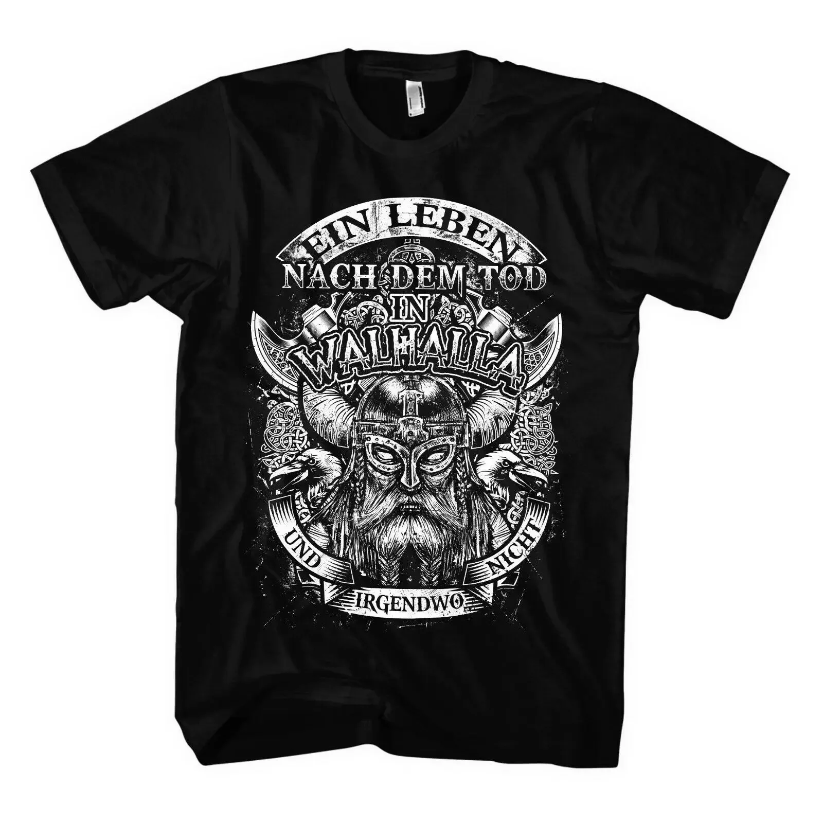 Ein Leben nach dem Tod Männer Herren T Shirt Wikinger Germanen Walhalla vintage Washed Slightly Casual designer clothes