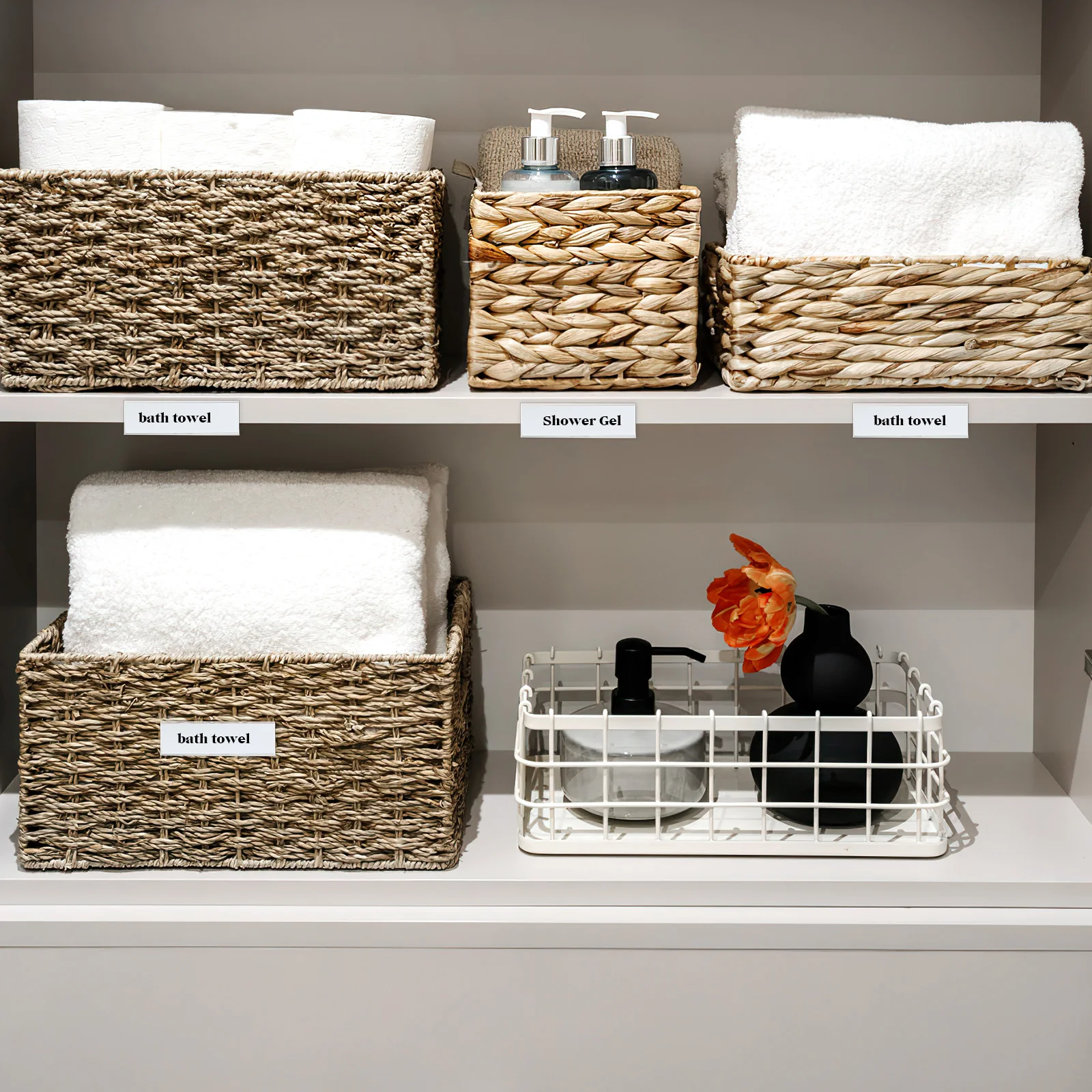 

100 Pcs Self-adhesive Label Rack Drawer Basket Labels Bin Organizer Food Storage Shelf Tag Holder