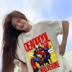 Deadpool & Wolverine T-shirt Marvels Short-sleeved Tops Summertime Cool Good Breathability Movie Characters Fashion Friend Gifts