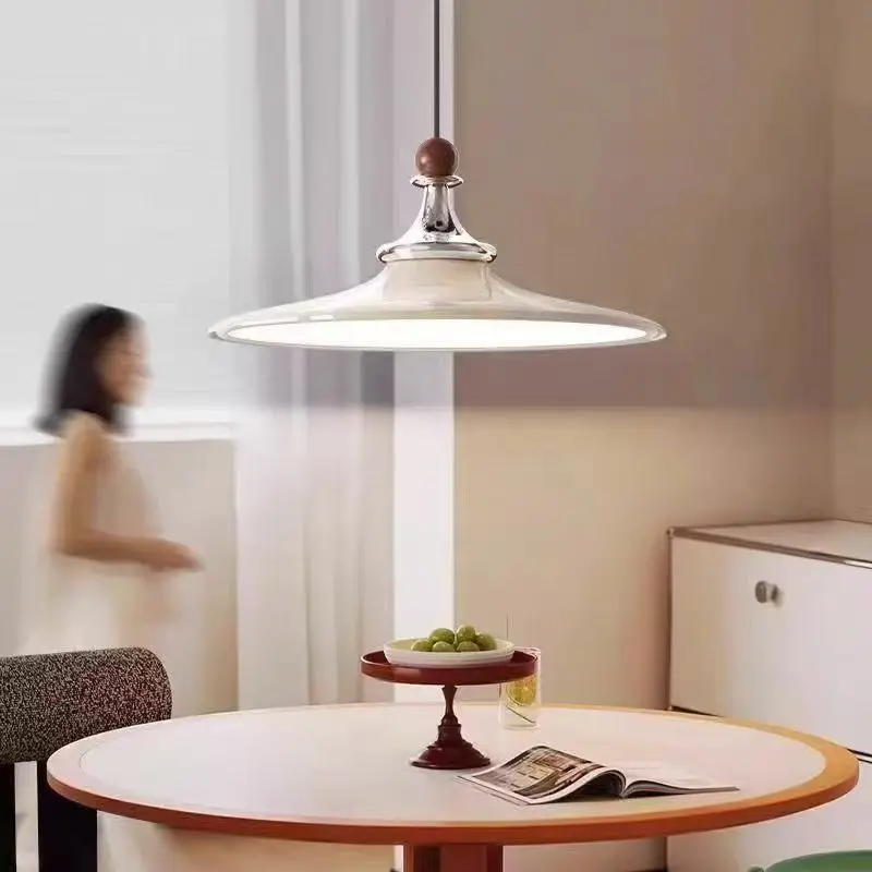 Medieval restaurant LED chandelier, dining table light, cream wind bar