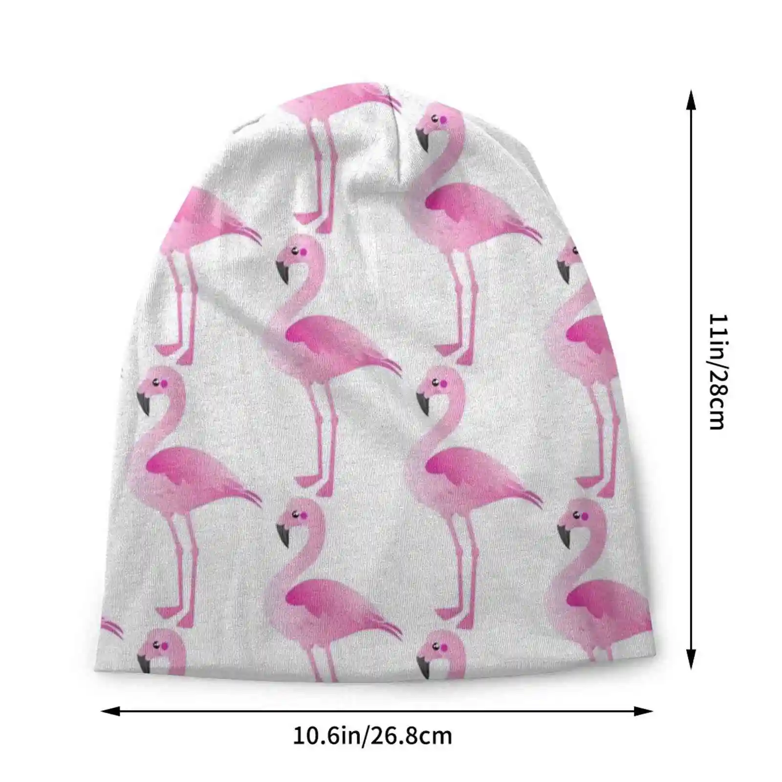 Pink Flamingo Print Knitted Hat Warm Beanie Outdoor Caps Pink Flamingo Cute Bird