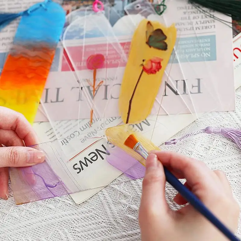 30 Pieces Acrylic Bookmarks Rectangle Book Markers Blanks Bulk Clear Bookmarks Tassels For Notebook DIY Craft 30 Pieces 3 Shapes