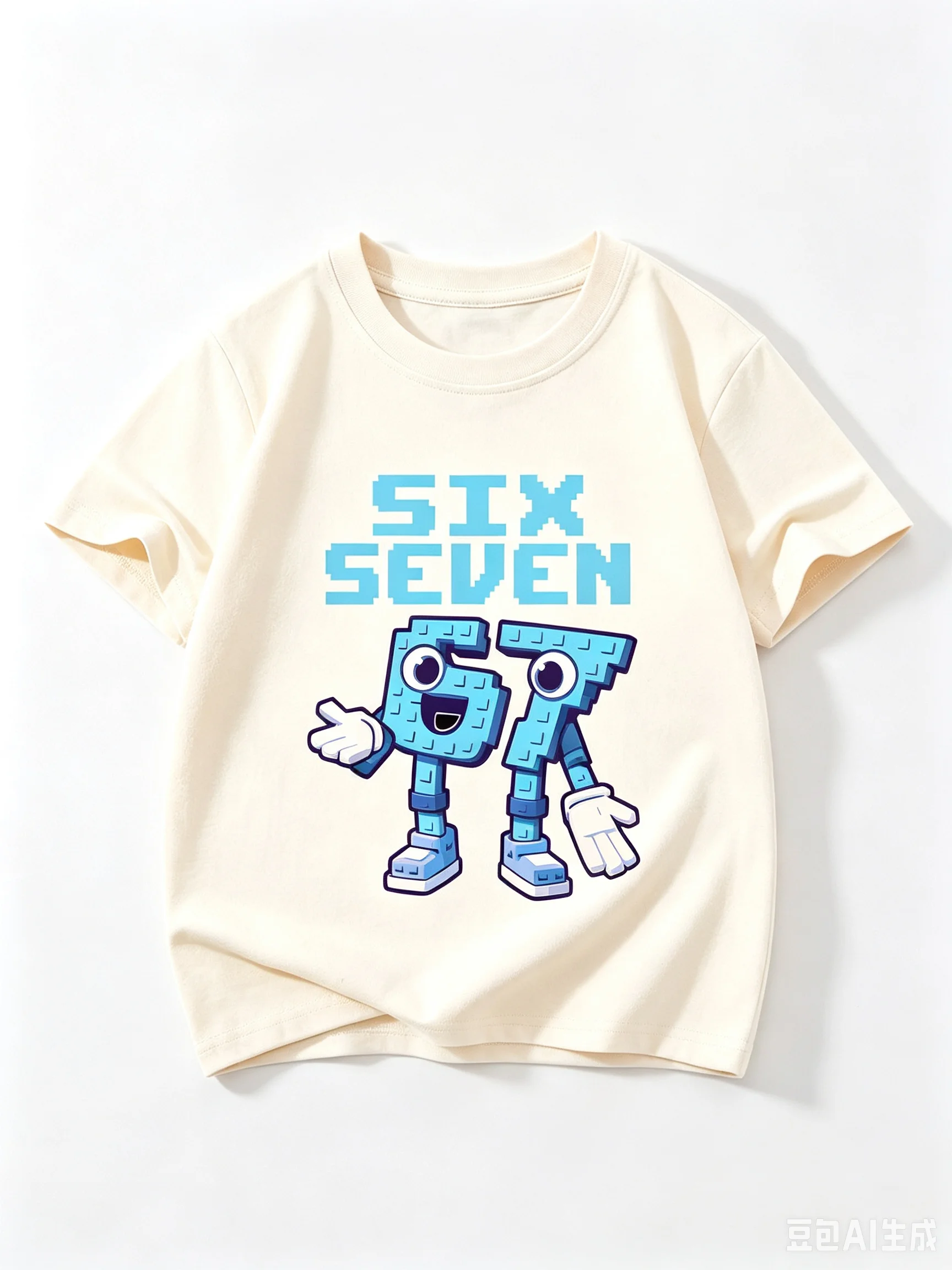 2026 New Style Robot Six Seven Pattern Print Suitable For Boys And Girls Casual Sports Short-Sleeve Sportswear For Children