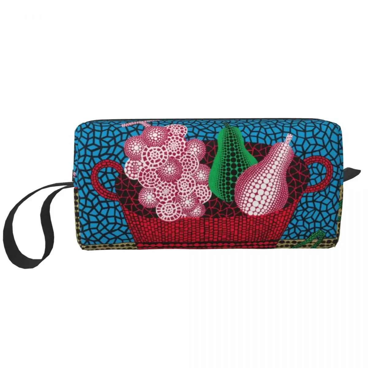 Custom Yayoi Kusama Abstract Art Fruits Travel Cosmetic Bag for Women Makeup Toiletry Organizer Lady Beauty Storage Dopp Kit