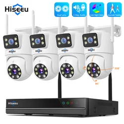 Hiseeu 6MP Dual Lens WiFi Smart PTZ IP Camera sistema di sorveglianza con visione notturna IR P2P Auto Tracking 16CH NVR sistema CCTV