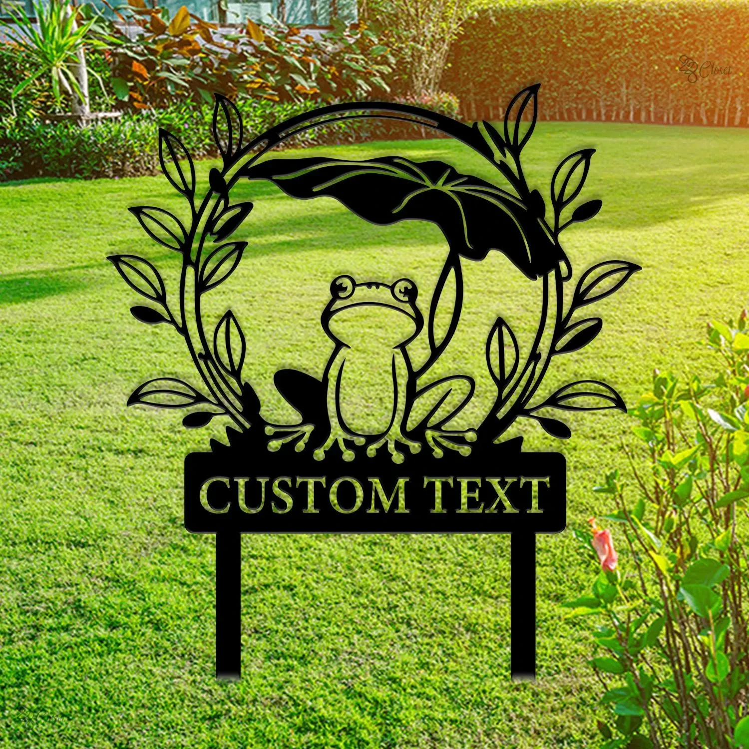 Custom Frogs Memorial Garden Stake Frogs Garden sign Frog Metal Sign Metal Yard Stake Frog Pond Decor Outdoor Decor Frog