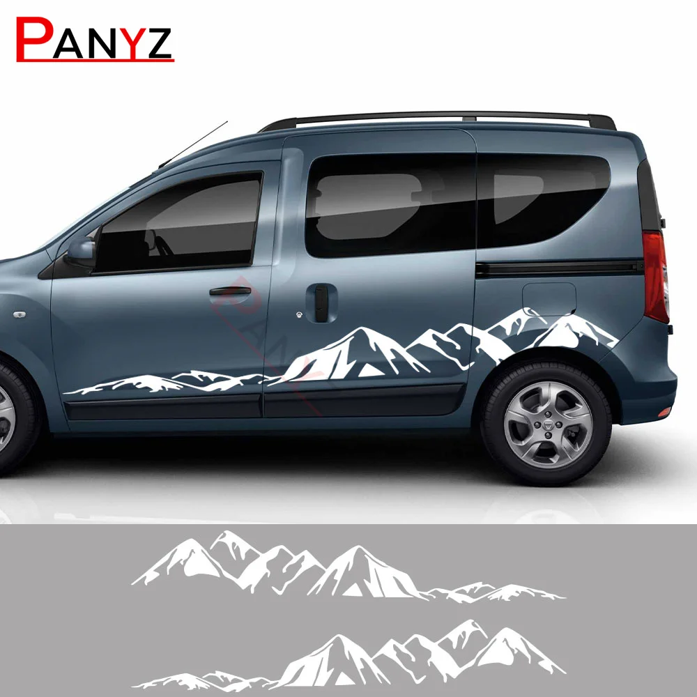 2Pcs/Lot Car Stickers For Renault Dacia Dokker Camper Van DIY Side Door Stripes Graphics Vinyl Decals Tuning Accessories