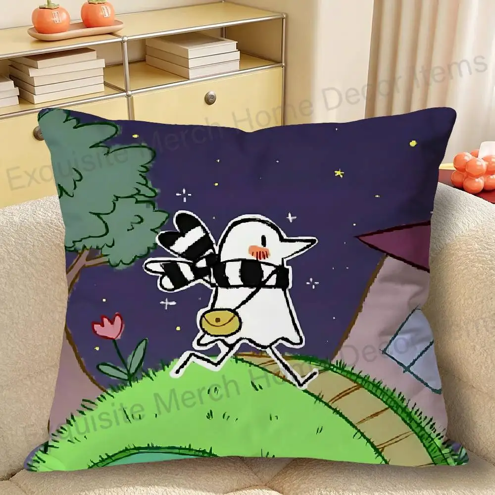 G-Goodnight Cute P-Punpun Pillow Cases for Bedroom Living Room Sofa Home Decor Polyester Cushion Cover with Zipper