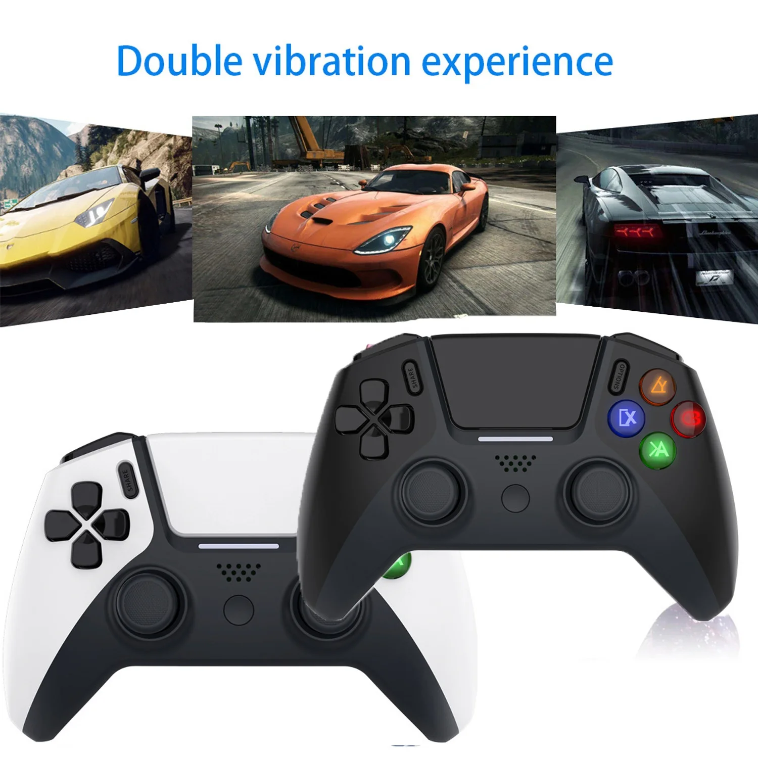 

Bevigac Portable Joystick Wireless Bluetooth-compatible Double Shock Controller Gamepad for Sony PlayStation 4 Play StationPS4