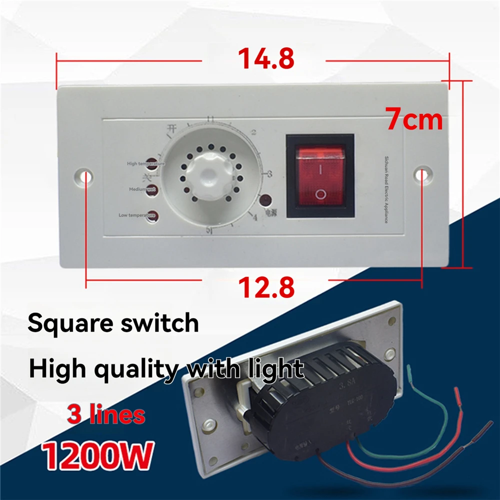 1000/1200W Temperature Control Switch high-power Stepless Adjustable Controller Electric Heater/ Burner/ Oven Accessories