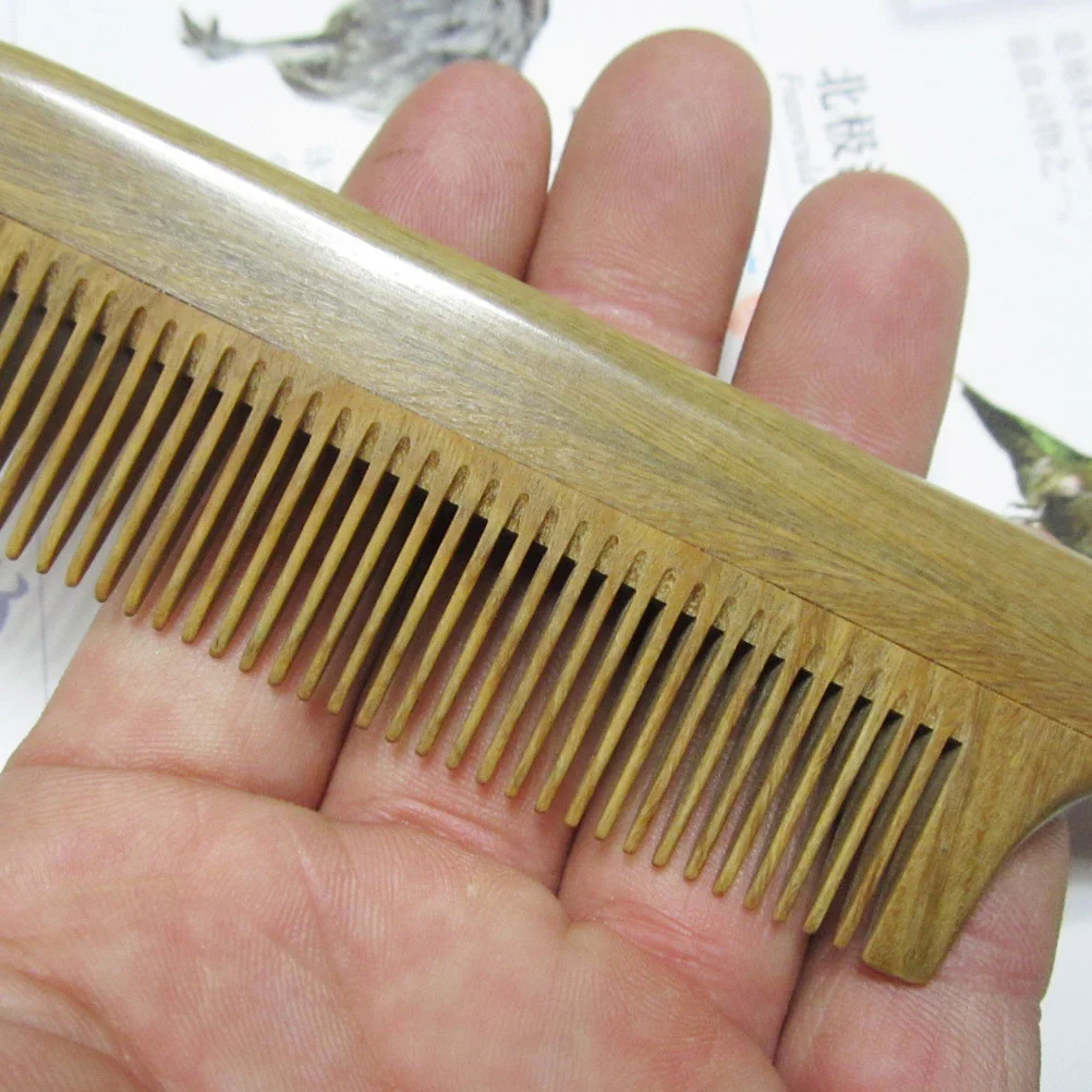 Sandalwood Hair Comb for Men Mens Combs Fine Toothed Pointed Tail Wooden Green Boutique