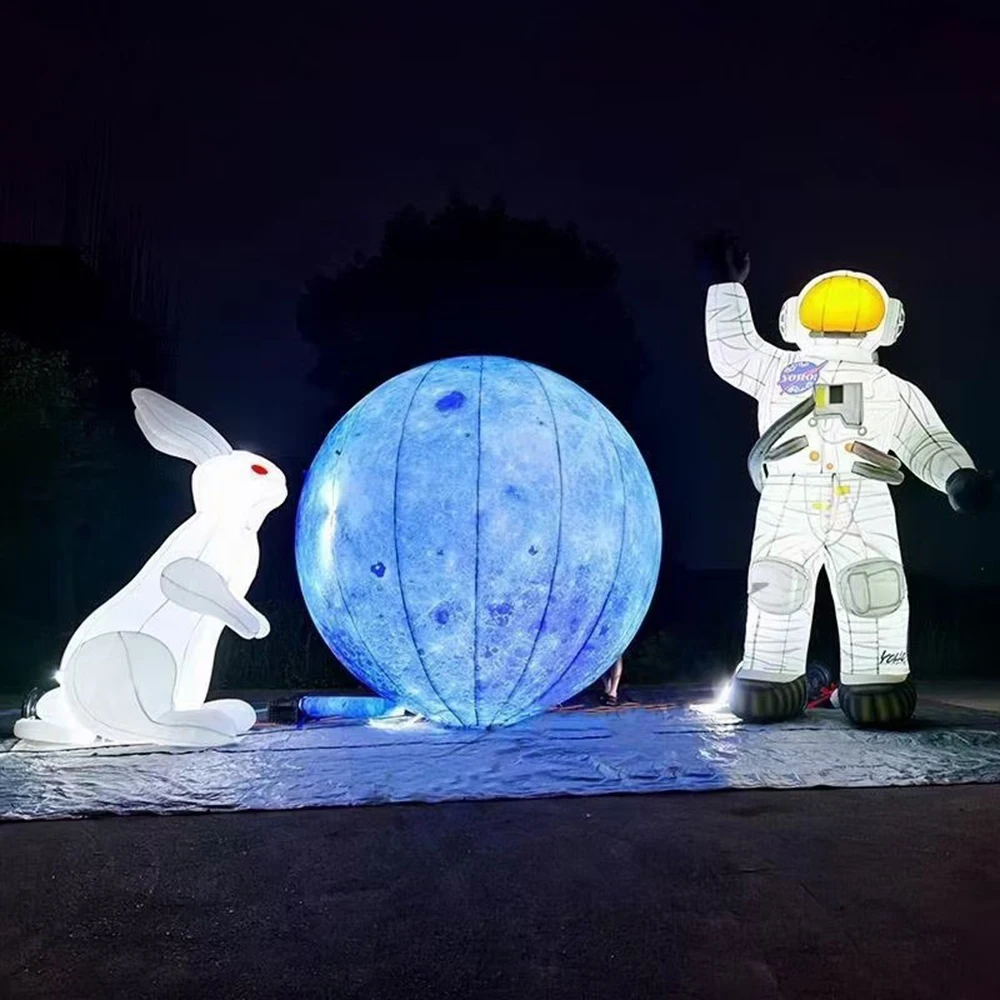 Modèle d'astronaute gonflable géant publicitaire avec mascotte d'astronaute personnalisée à éclairage LED pour la décoration d'événements de Festival