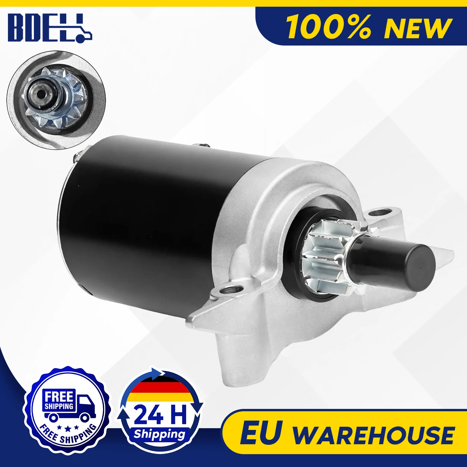 BDELI Anlasser 12V 10T für Tecumseh OV691EA OV691EP TVT691 VTX691 Motor, Ersatz 37284 435301 STC0027, passend für Rasenmäher und Traktoren