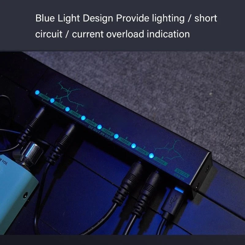 

9V Various Device Power for Guitarists 8 Port Quiet Operations Aluminum Alloy