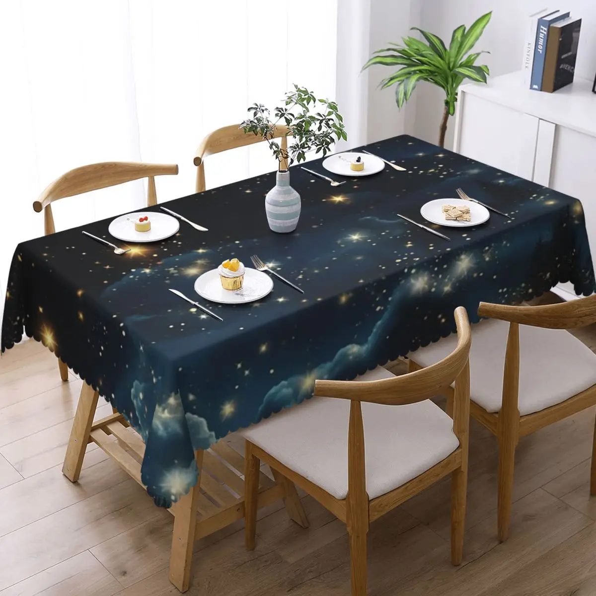 Constellation Star Clusters Galaxies Halloween Customized Rectangular Tablecloth Oilproof Table Cover for Festival Table Cloth