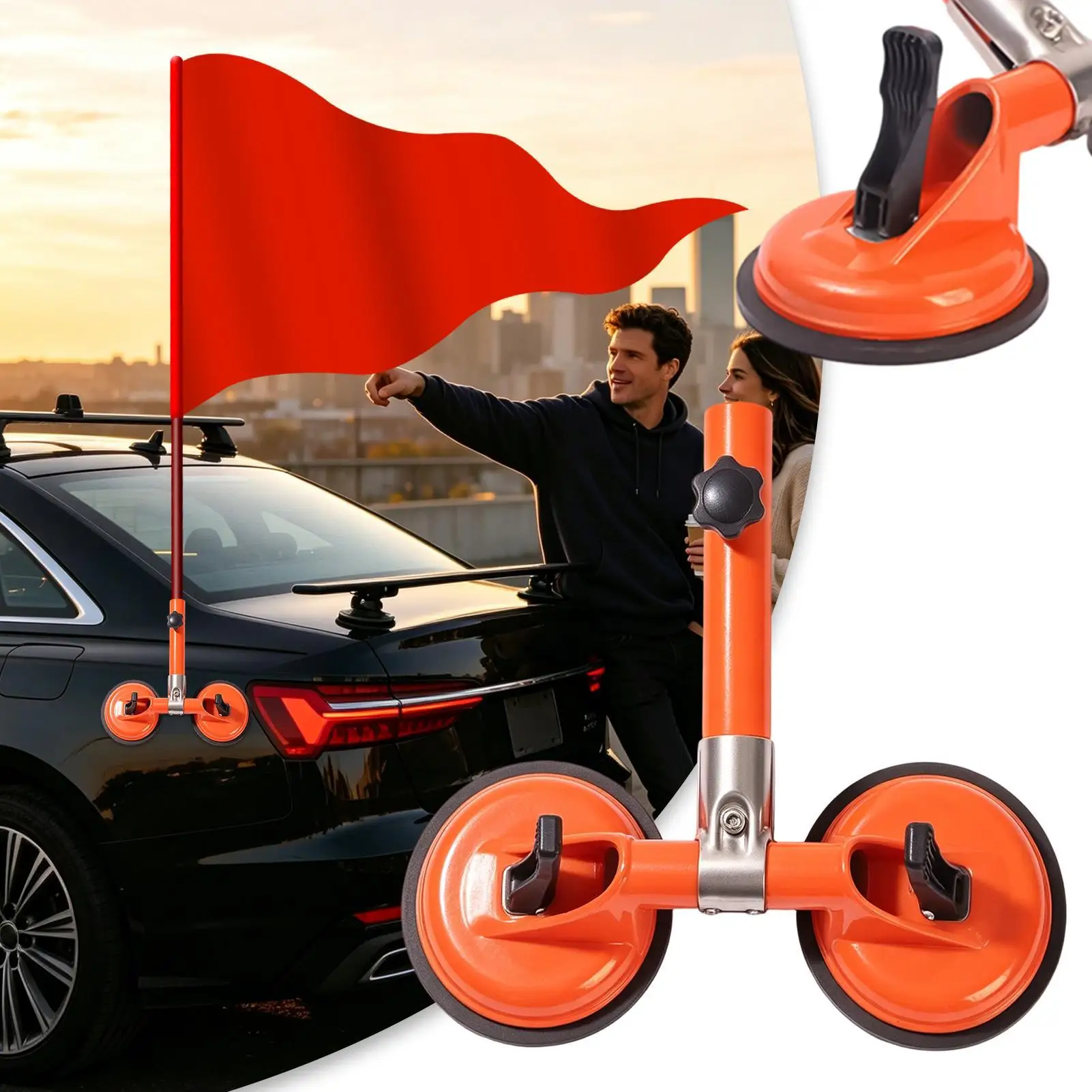 RV Flag Pole Holder No Drill Universal Adjustable Heavy-Duty Car Flag Pole Mount for Sedan Truck RV Camper Trailer Travel - view 4