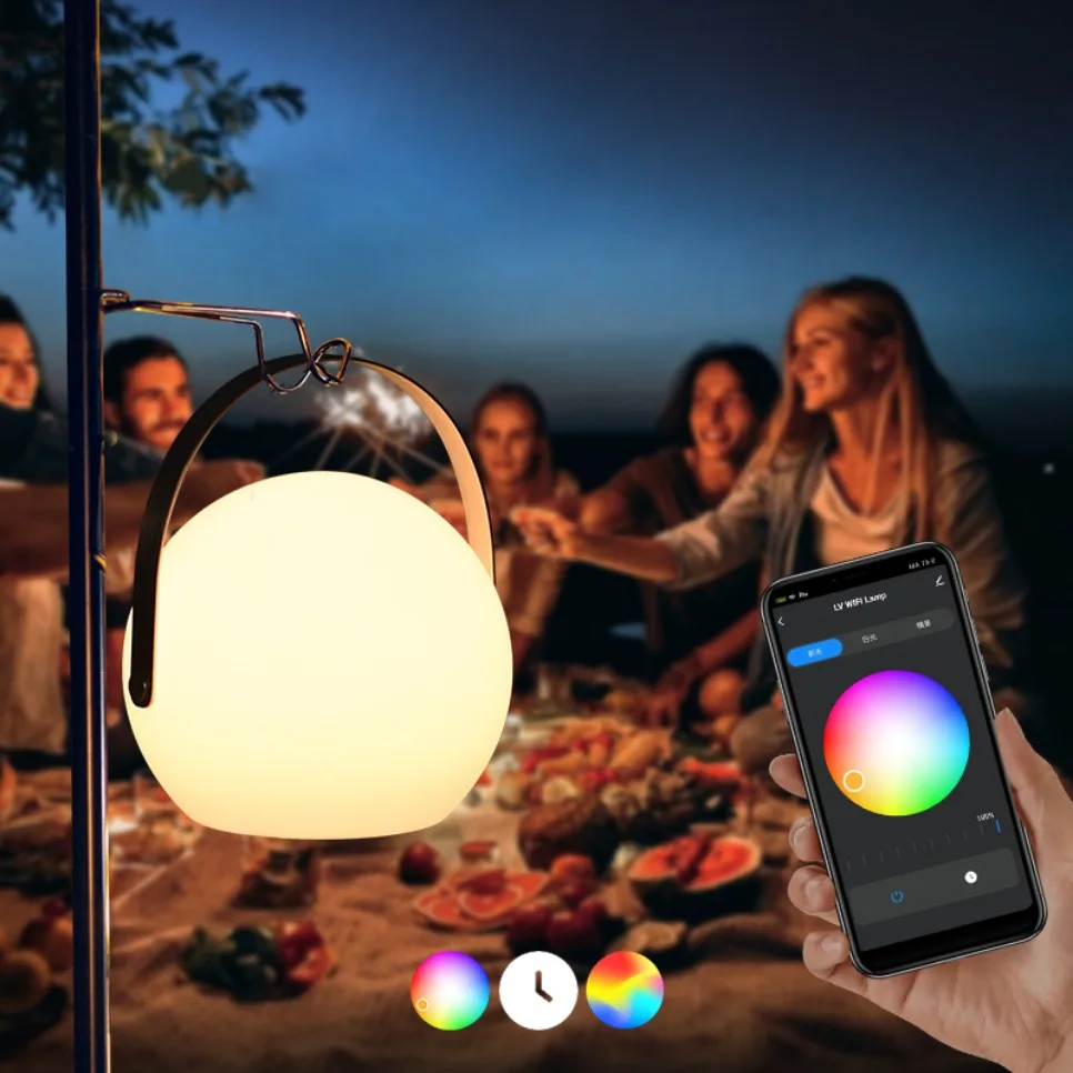 

16 Color Tuya Intelligent Remote Control RGB LED Outdoor Waterproof Cordless Table Lamp Camping USB Charging Portable Decoration