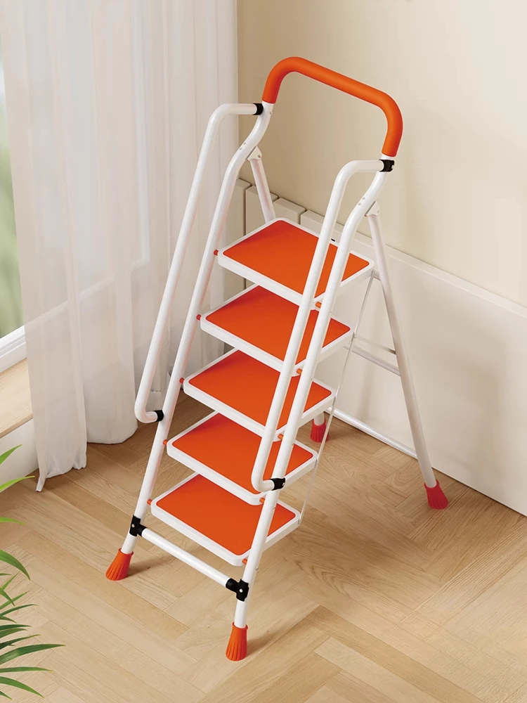 Household ladder folding multifunctional telescopic thickened indoor herringbone ladder step ladder staircase small portable fiv