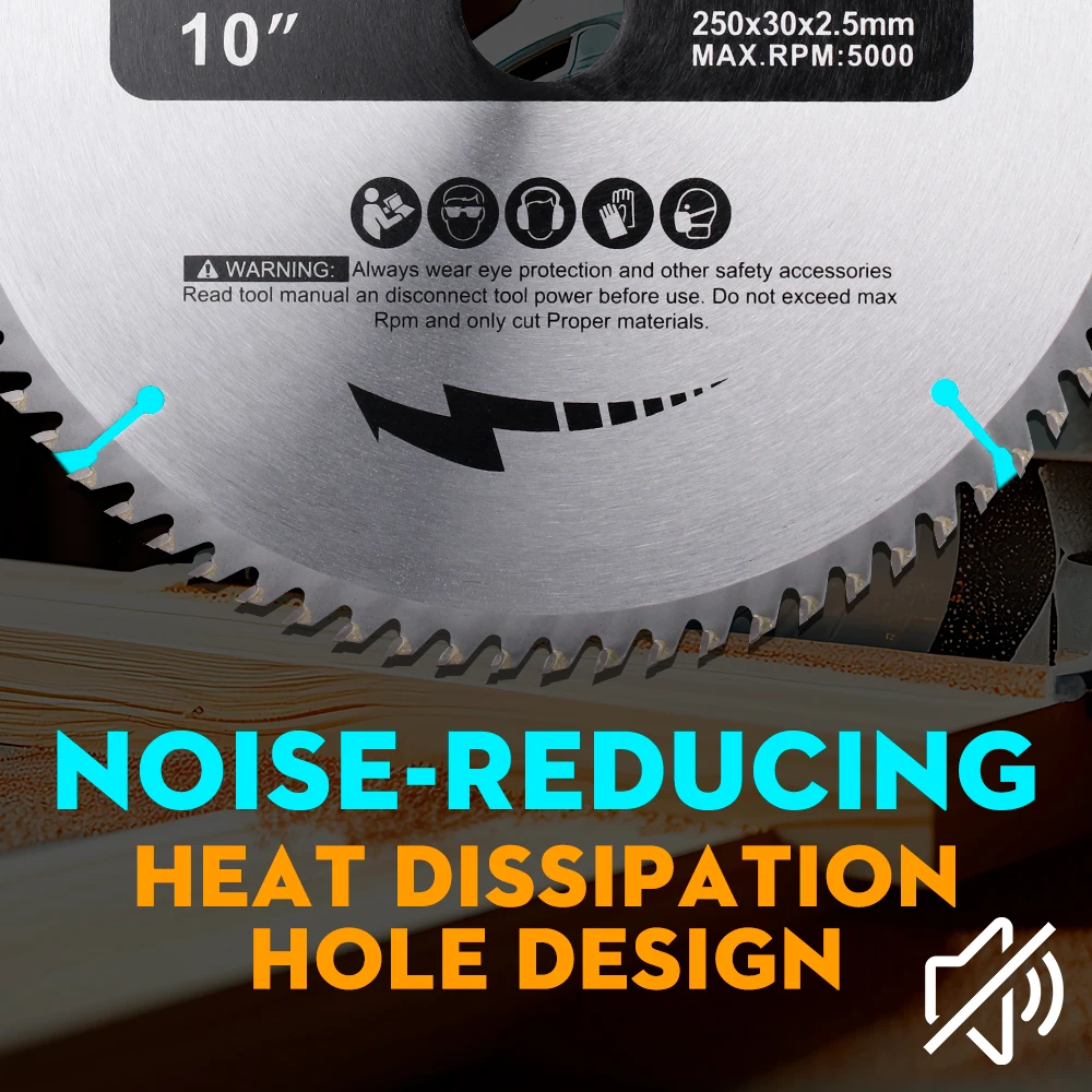 XCAN-hoja de sierra Circular de 10 ", 250mm, hoja de sierra de carburo TCT, disco de corte de madera de 30mm, herramientas de corte 40/48/60/80T