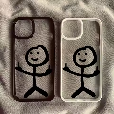 Cartoon Matchman Hard Clear Phone Case For Samsung Galaxy S24 S23 Ultra S25 S22 Plus S21 FE A55 A35 A15 A16 A54 A52 A34 5G Cover