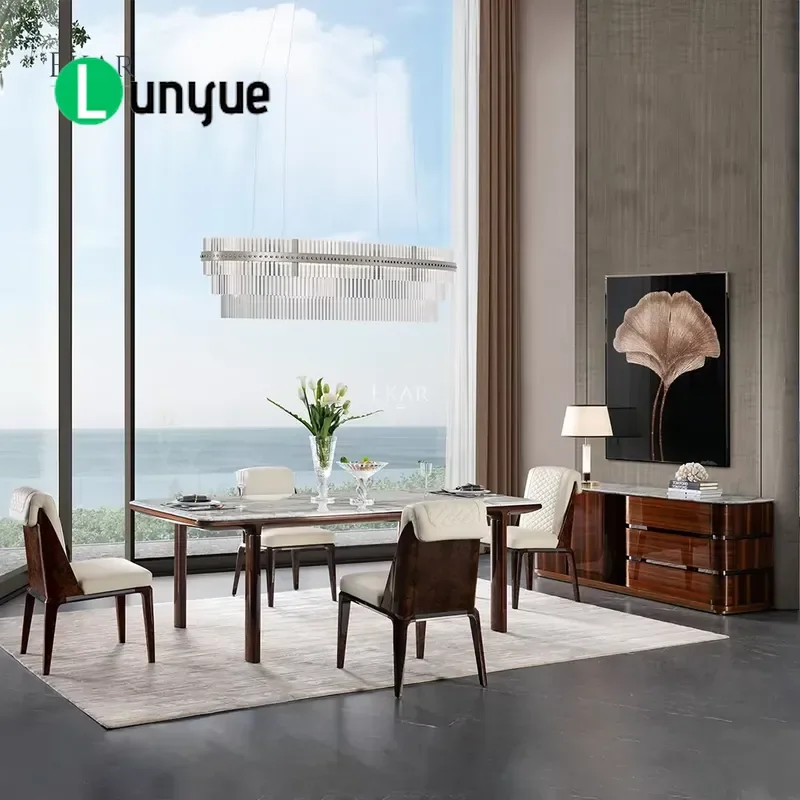 Elegant Victorian White Marble Sideboard for Restaurant Dining Room Storage Cabinet Classic Furniture Home Decor