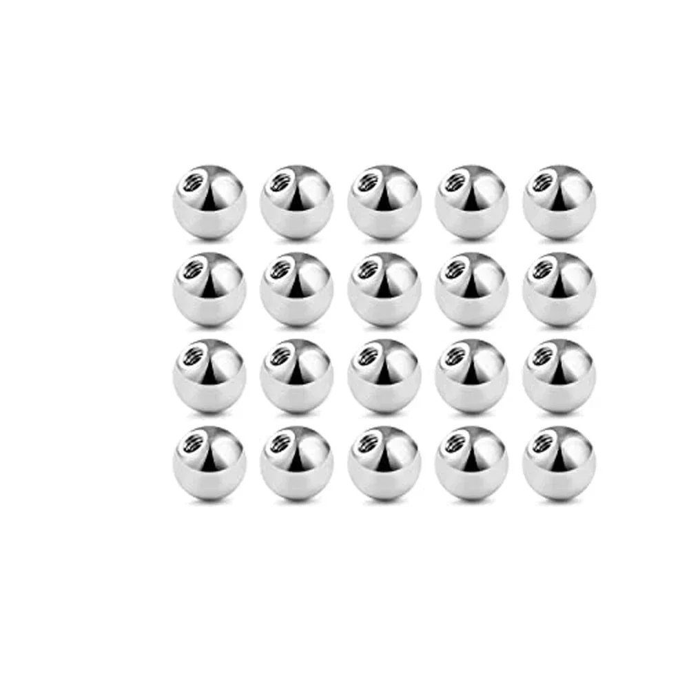 20/80 Pc Externally Threaded Piercing Balls Stainless Steel Replacement Balls Piercing Parts Lip Tragus Helix Body Jewelry Gift