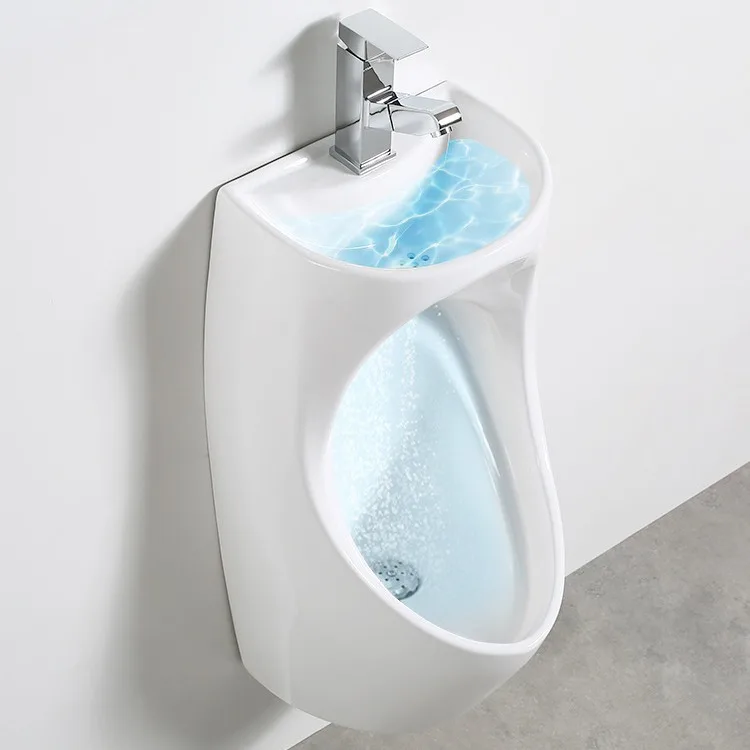 Wall-mounted with wash basin induction urinal household men's urinal