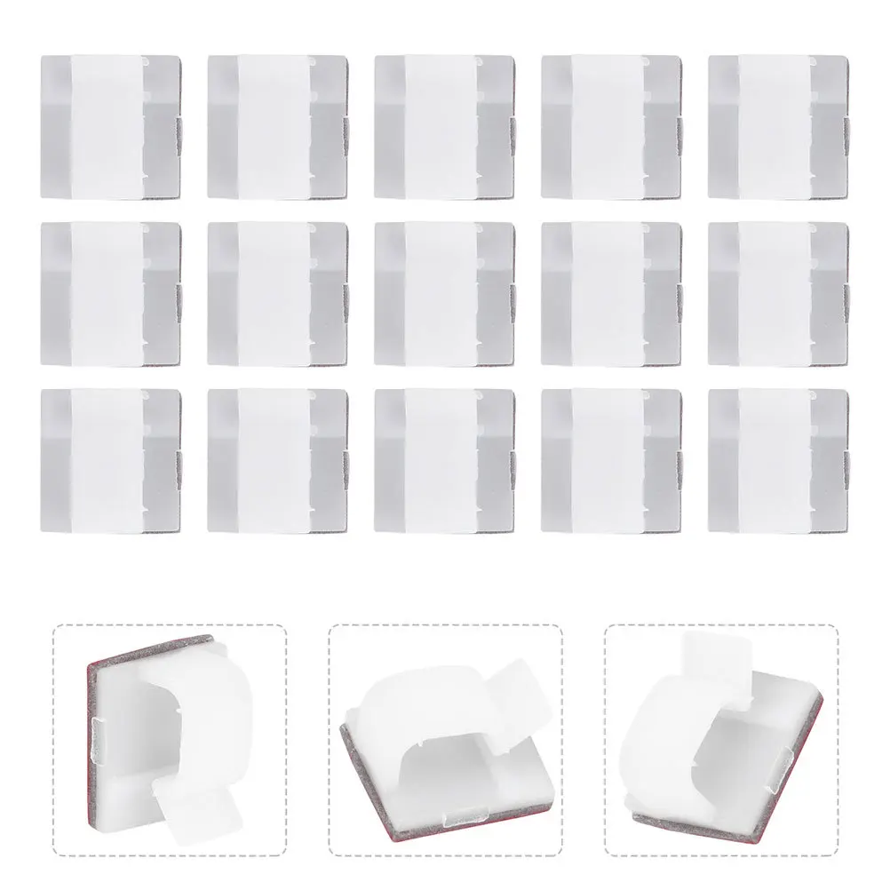 

120Pcs Self-Adhesive Cable Wire Clips Plastic Cord Holders Wall Mount Desk Car Cable Organizer Management Adhesive Cord Clip