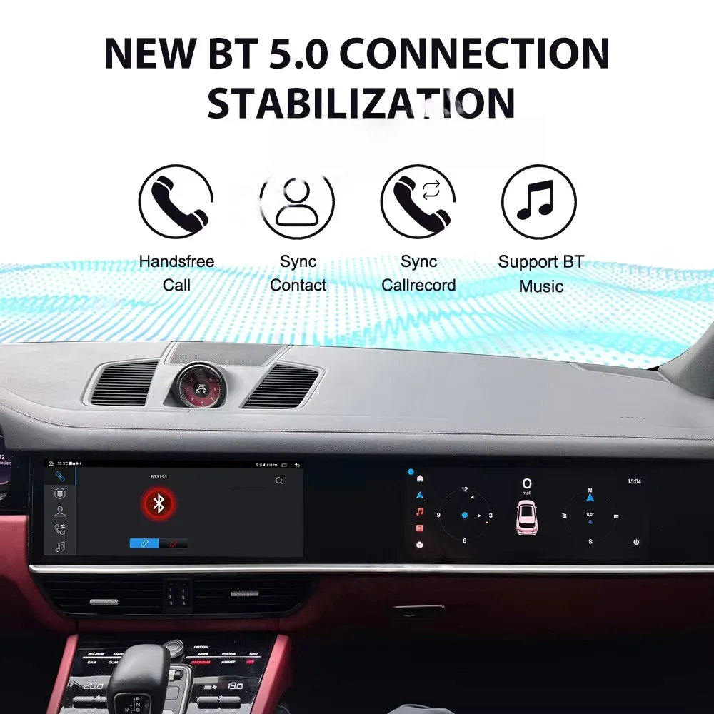 Picture 5: Android Auto GPS Navigation Multimedia Video Stereo For Porsche Cayenne 2018-2023  Wireless CarPlay Receiver Head Unit Bluetooth