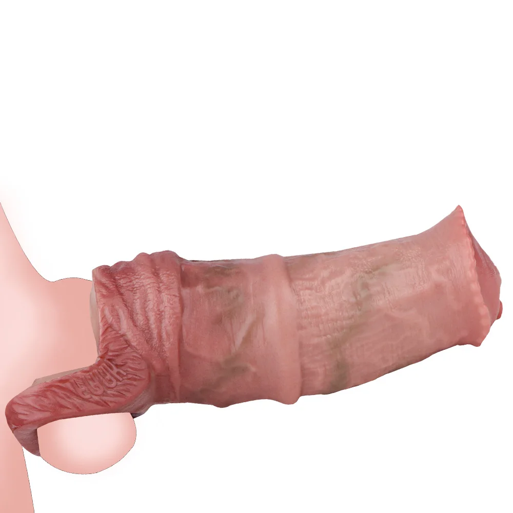 FAAK-funda para pene de caballo de fantasía de silicona, potenciador reutilizable masculino, condón, consolador hueco, extensor de pene, bomba para hombres, juguete sexual para adultos