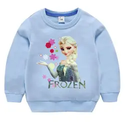 Girls Cartoon Princess T-shirt Autumn Kids Fashion Bottoming Shirts Baby Girl Party Long-sleeved Cotton Aisha Elsa Clothes