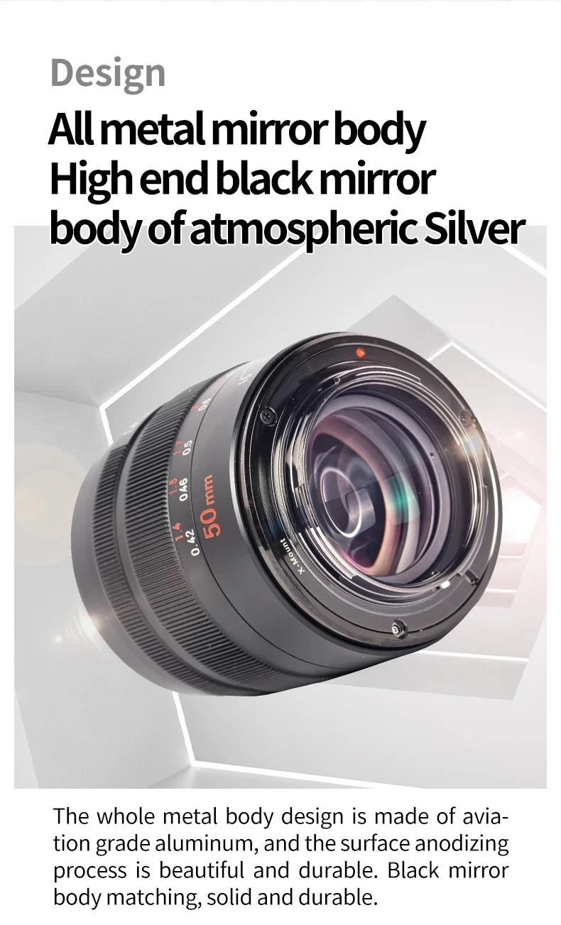Brightin Star 50mm F1.4 II Fixed Focus Camera Lens Large Aperture MF APS-C Lens for Canon EF-M  E Fuji X M4/3 Nikon Z