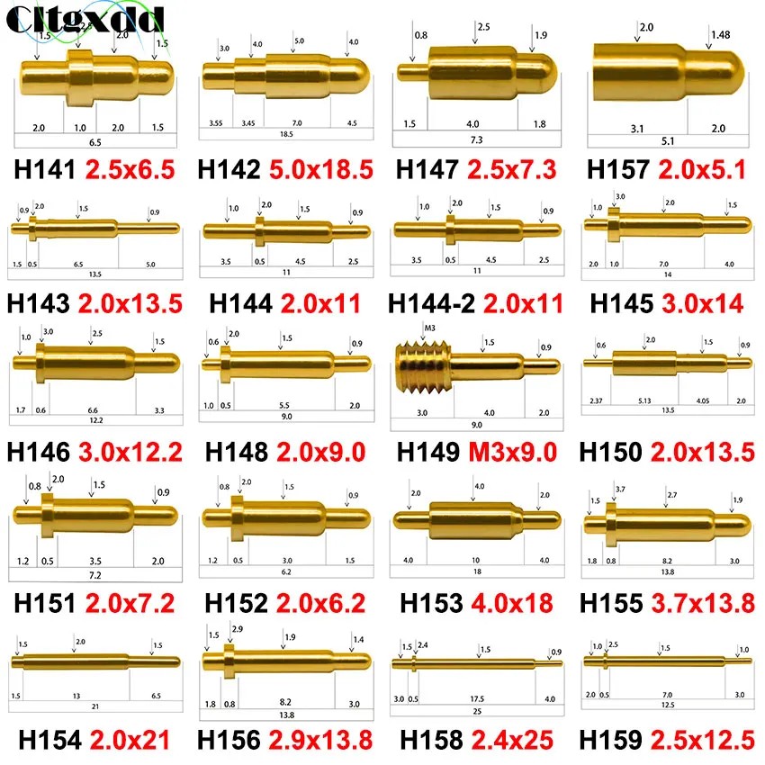 

Cltgxdd 1PCS 1A 2A 3A 20A High Current Spring Loaded Pogo Pin Connector Antenna Pogopin Battery SMD Needle Charging Test Probe