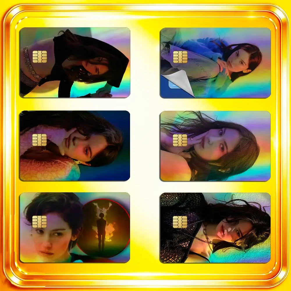 For Gracie Abrams Daughter from Hell Credit Bank Sticker ID Access Card Cover Skin Rainbow Color Laser Stickers Film